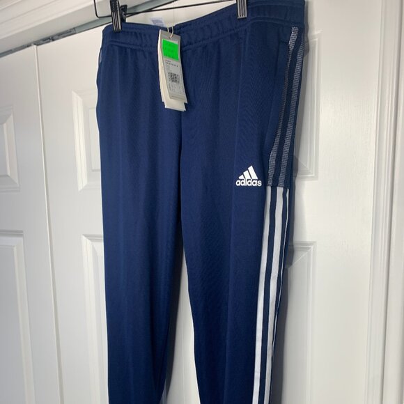 Adidas Men’s Medium Sports Pants – NWL, Blue w/ White Stripes, AEROREADY, Zip An - Picture 2 of 10